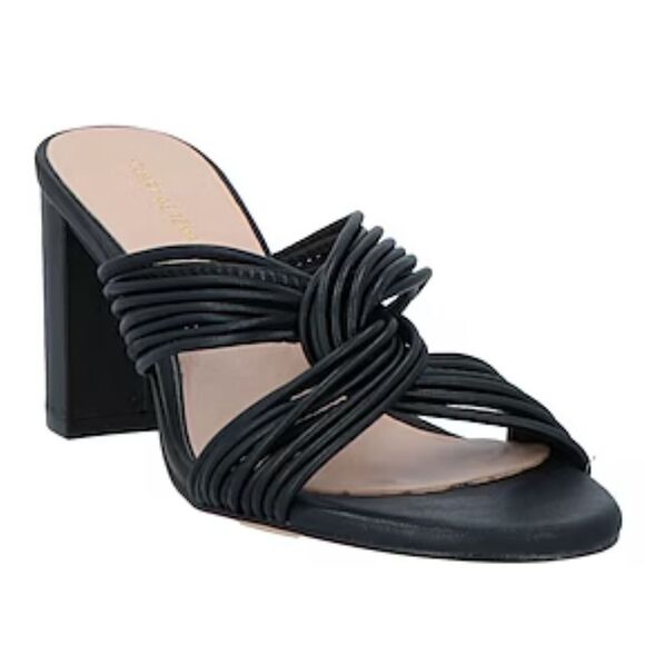 Stuart Weitzman | Twist Block Nappa Leather Sandals Size 8 - Picture 1 of 7